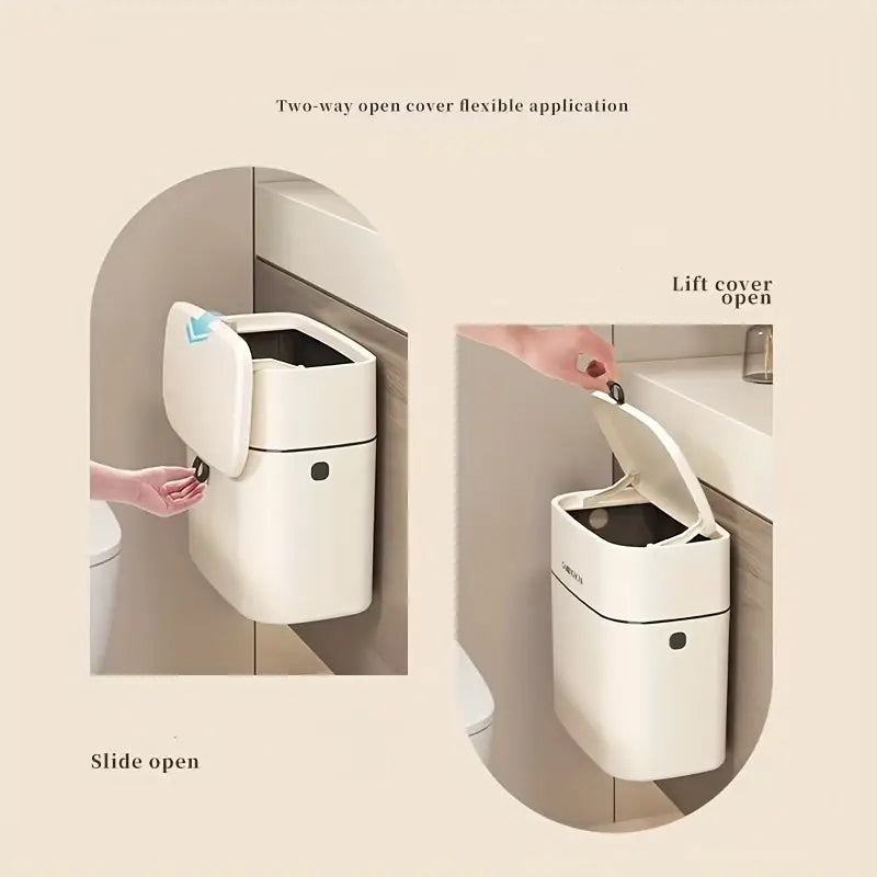 Wall-Mounted Waste Bin Lidded Trash Can