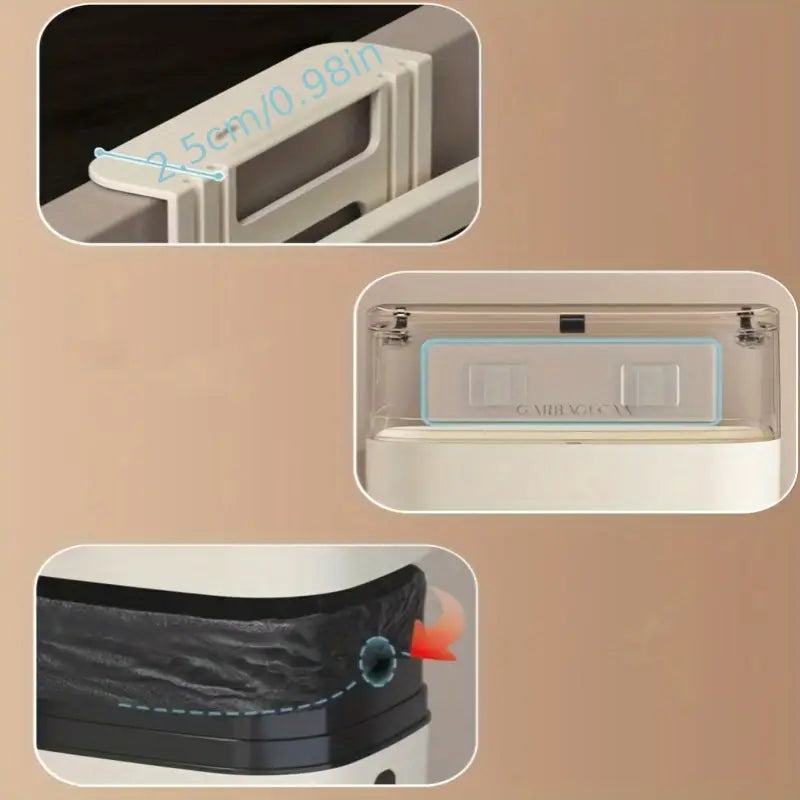 Wall-Mounted Waste Bin Lidded Trash Can