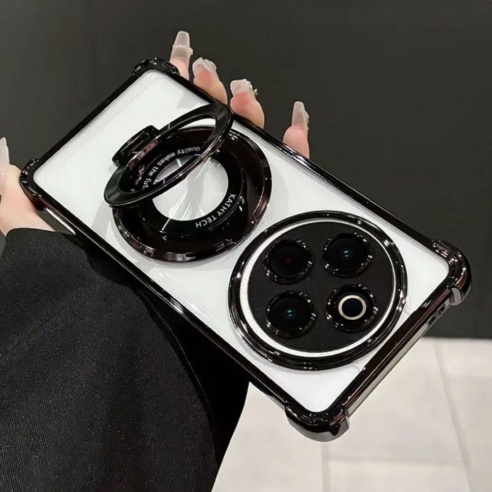 Vivo T4 5G Original Luxury Magnifier Ring Stand Shockproof Airbags Corner Case