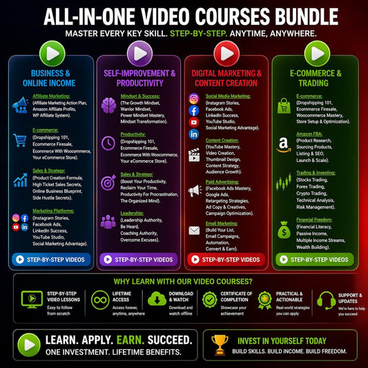 1000+ Business Video Courses Bundle | PLR Digital Products with MRR Resell Rights | Instant Download