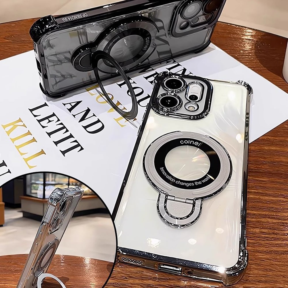 Oppo Reno 14 5G Original Luxury Magnifier Ring Stand Shockproof Airbags Corner Case