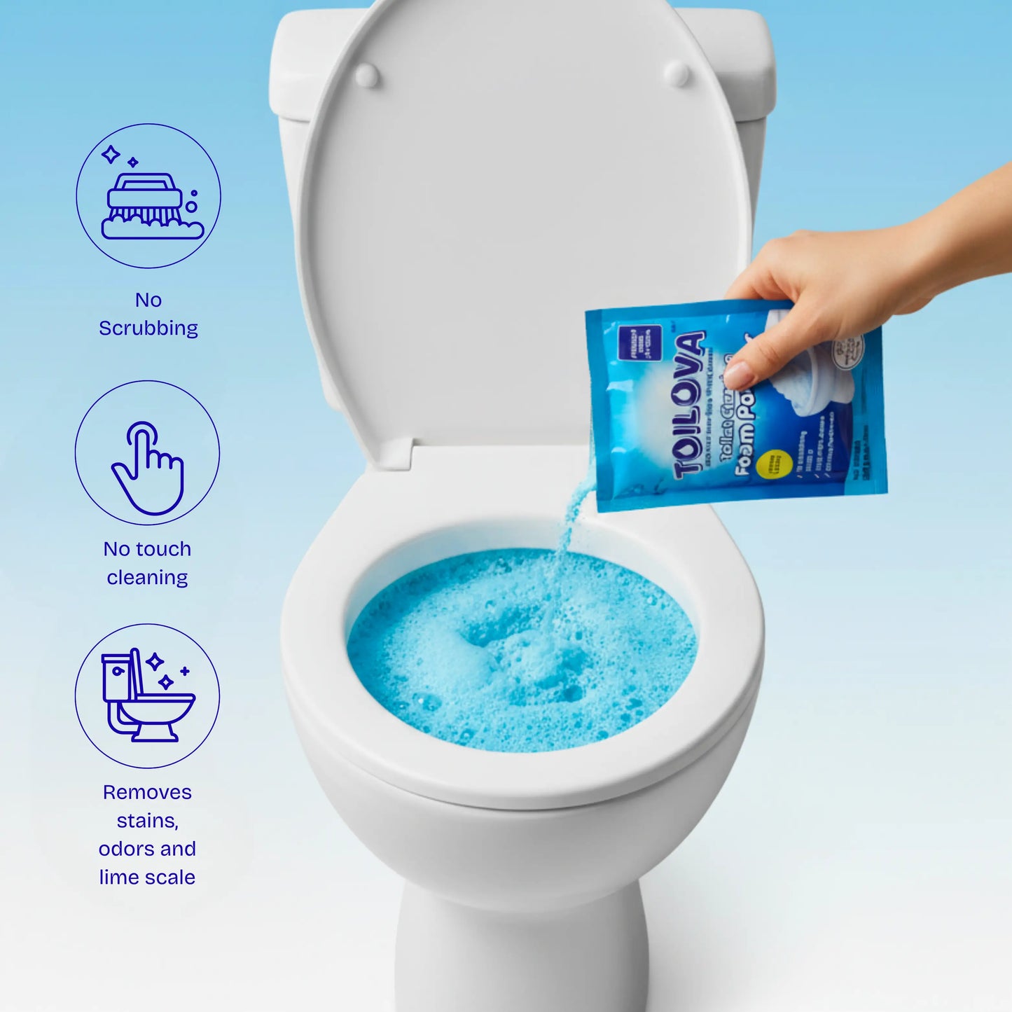 Toilova - Toilet Cleaning Foam Powder (100% Money back Guarantee)