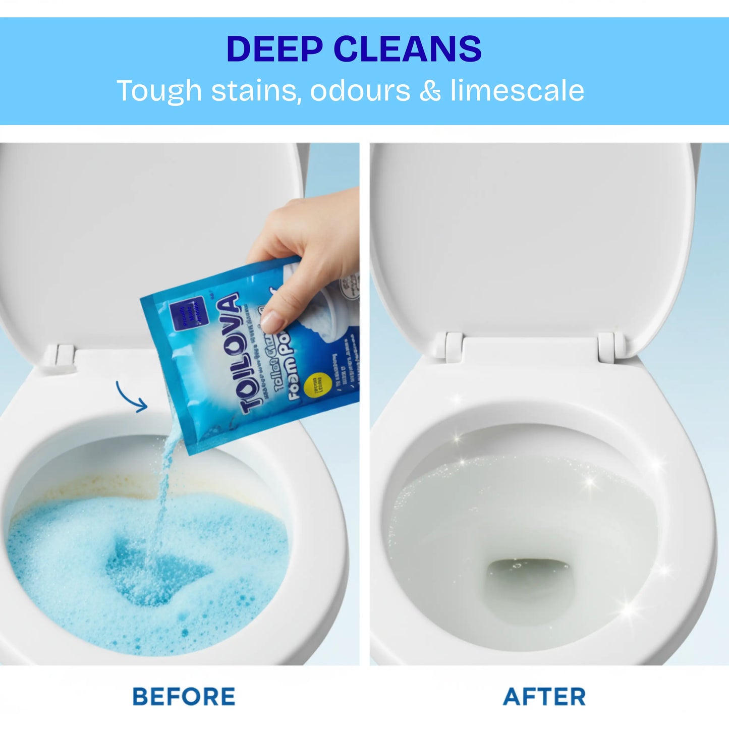 Toilova - Toilet Cleaning Foam Powder (100% Money back Guarantee)