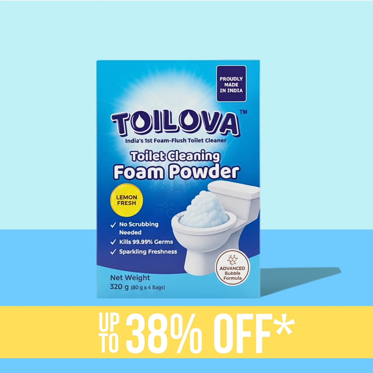Toilova - Toilet Cleaning Foam Powder (100% Money back Guarantee)