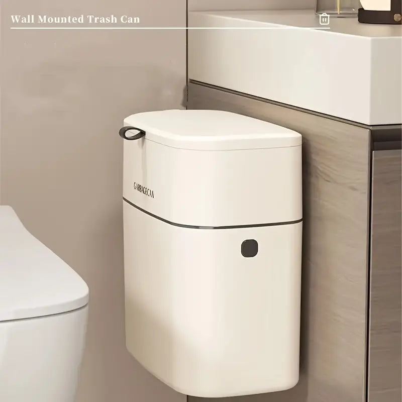 Wall-Mounted Waste Bin Lidded Trash Can