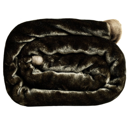 Olive Shade - Premium Double Bed Winter Mink Blanket