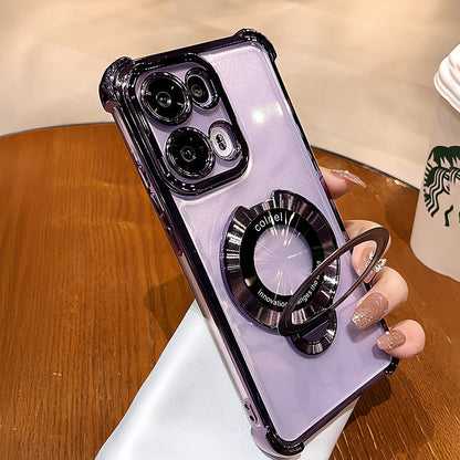 Oppo Reno 13 5G Original Luxury Magnifier Ring Stand Shockproof Airbags Corner Case