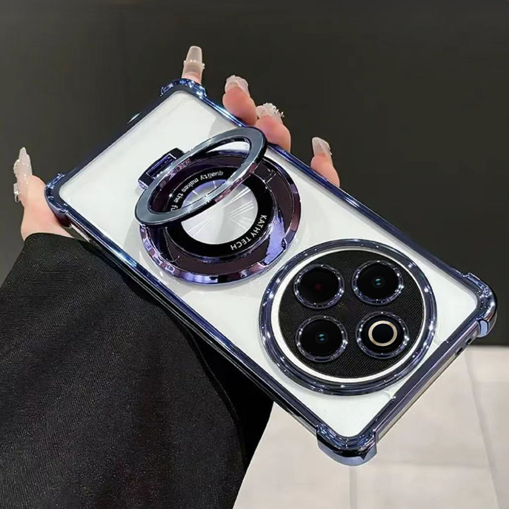 Vivo T4 5G Original Luxury Magnifier Ring Stand Shockproof Airbags Corner Case