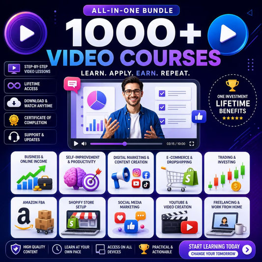 1000+ Business Video Courses Bundle | PLR Digital Products with MRR Resell Rights | Instant Download