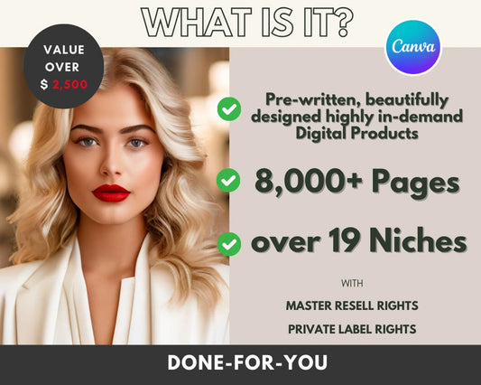 200+ Digital Products Bundle: PLR MRR, Canva Templates
