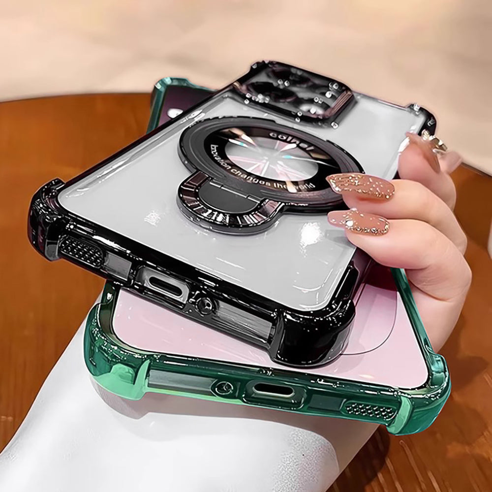 Oppo Reno 14 5G Original Luxury Magnifier Ring Stand Shockproof Airbags Corner Case