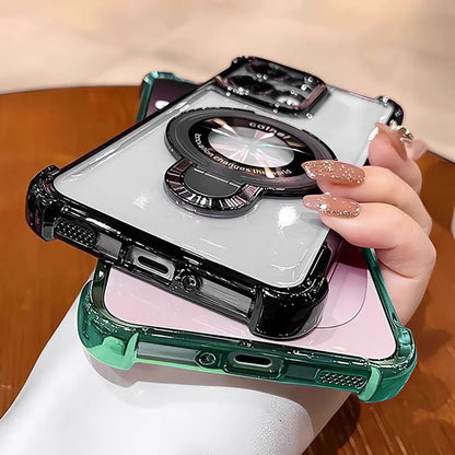 Oppo Reno 14 5G Original Luxury Magnifier Ring Stand Shockproof Airbags Corner Case