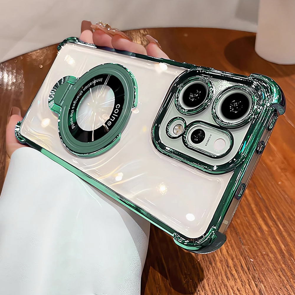 Oppo Reno 14 5G Original Luxury Magnifier Ring Stand Shockproof Airbags Corner Case